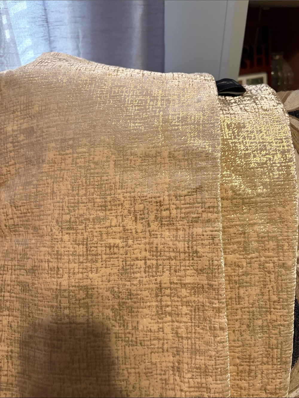 Phantoscope Gold and cream Throw Pillow Covers  20”X 20” Lot of 2